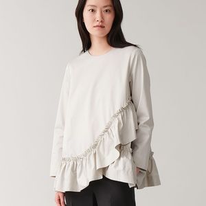 COS oversized top / layered ruffle / white cream L